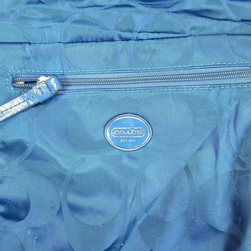 Coach Crossbody‎ Blue Nylon With Leather Tag
